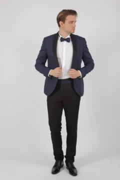 Γαμπριάτικο Slim Fit Κουστούμι Noble Kapralos Μπλε Slim Fit 20170-01