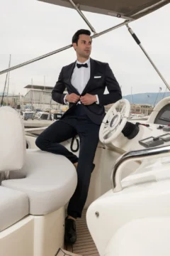 Ανδρικό Κοστούμι Μπλε Στενή Γραμμή Noble Kapralos SS-40