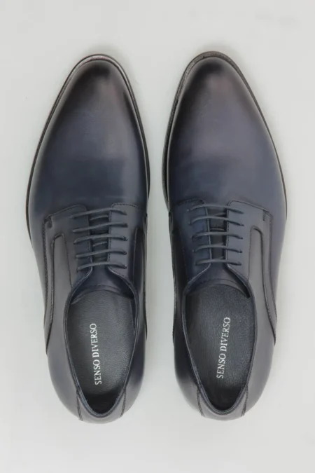 Ανδρικό Παπούτσι Δερμάτινο Derby Μπλε 77753