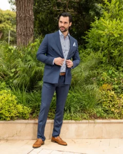 Ανδρικό Slim Fit Κοστούμι Tessuti Σταυρωτό SS-95