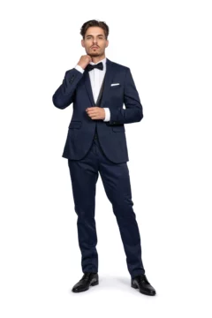 Ανδρικό Κουστούμι Slim Fit Senso Diverso Μπλε Με Παπιγιόν Και Μπλε Γιλέκο 172