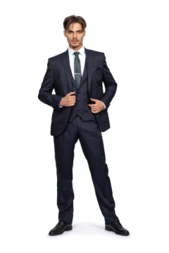 Ανδρικό Κουστούμι Slim Fit Senso Diverso Σκούρο Μπλε Με Σκούρο Μπλε Γιλέκο 165