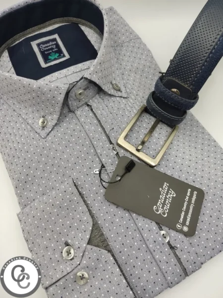 Ανδρικό Βαμβακερό Ανθρακί Πουκάμισο Regular Fit Canadian Country Με Τσέπη Στο Στήθος