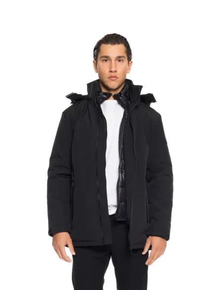 Biston fashion ανδρικό κοντό μπουφάν με αποσπώμενη κουκούλα