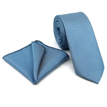 Σετ Ανδρικής Γραβάτας Micro Με Μοτίβο Με Μαντιλάκι L-050-253