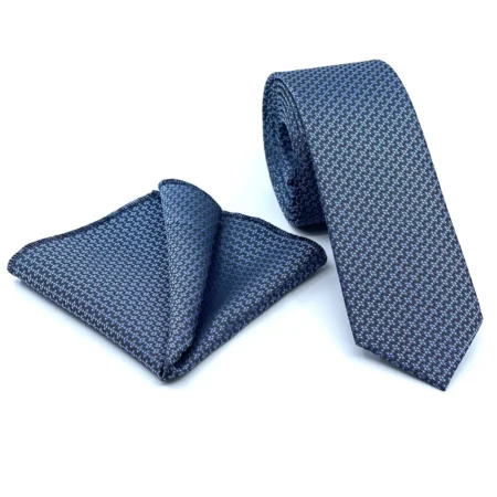 Σετ Ανδρικής Γραβάτας Micro Με Μοτίβο Με Μαντιλάκι L-050-247