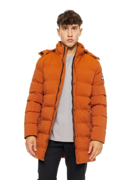 Ανδρικό Demi Μπουφάν Πάπρικα Με Αποσπώμενη Κουκούλα 50-201-007